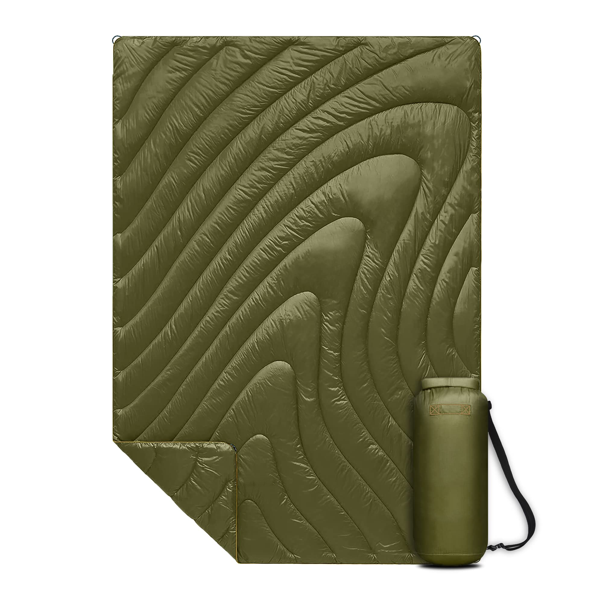 Outdoor Blanket19 dark green puffy blanket
