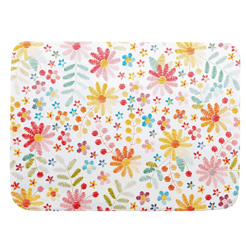 White Blanket27 floral printed blanket