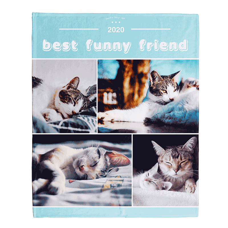 White Blanket20 cat sublimation blanket